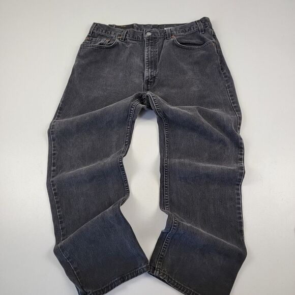 Vtg Levis Jeans Mens 38X30 Black 505 Regular Fit Straight Leg Made USA Fade Y2k - Picture 1 of 13